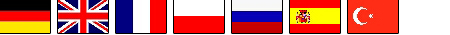 Flaggen von Deutschland, England, Frankreich, Polen, Russland, Spanien und Türkei